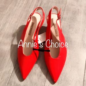 ZARA Leather Sandals:Red, US 7.5, 8, 9/EUR 38, 39, 40